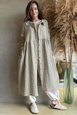 Annie Gingham Peter Pan Frock Coat Olive